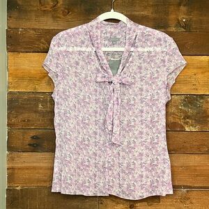 100% Silk Ann Taylor Cap Sleeve Blouse